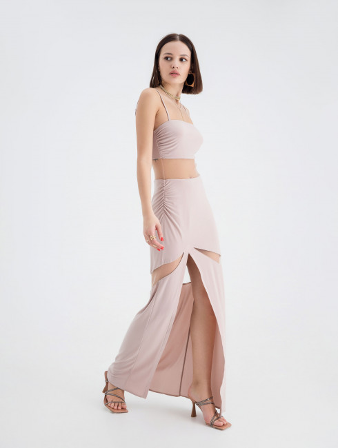 Платье с прозрачными вставками