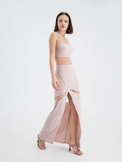 Платье с прозрачными вставками