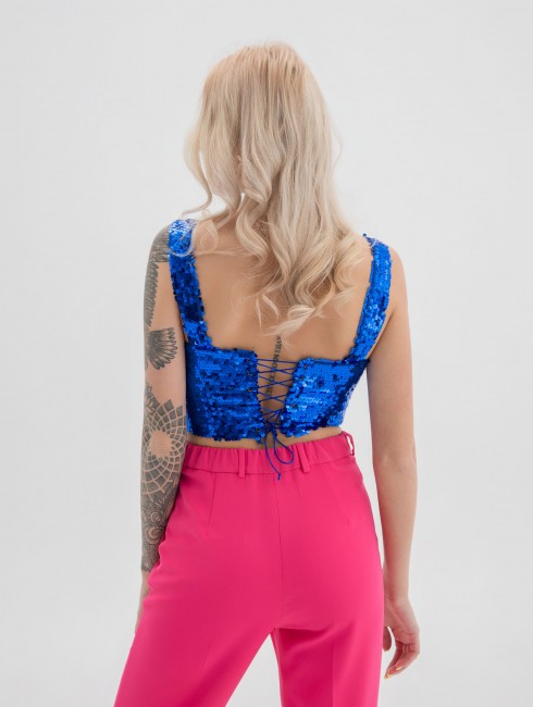 Топ "Анжелика" в пайетки на шнуровке  Топ "Анжелика" в пайетки на шнуровке