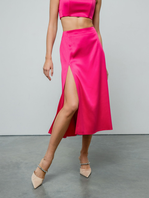 Юбка "Grace" атласная с разрезом