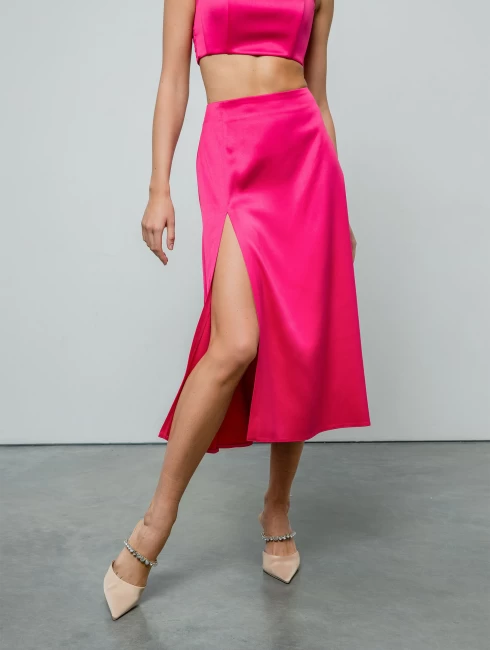 Юбка "Grace" атласная с разрезом