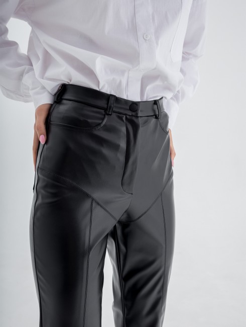 Брюки кожаные с разрезами  Брюки кожаные с разрезами