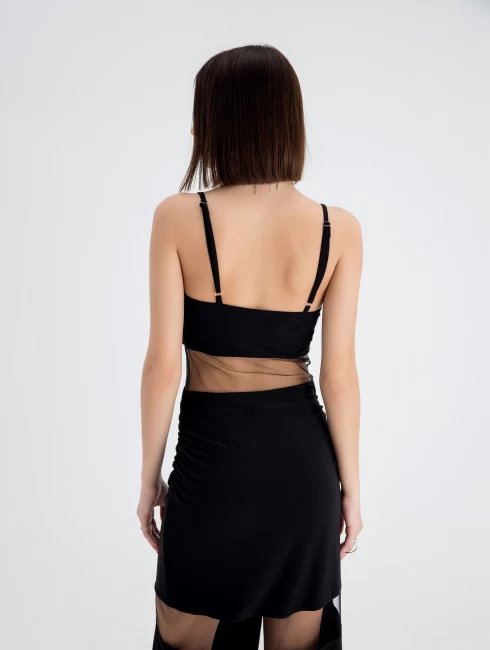 Платье с прозрачными вставками