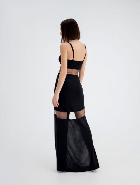 Платье с прозрачными вставками