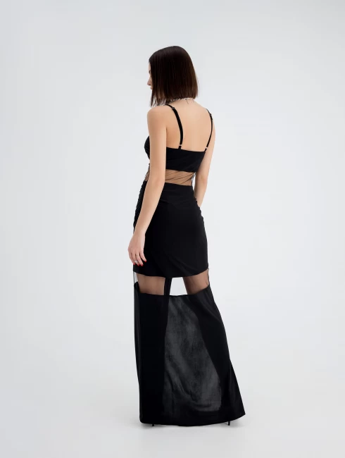 Платье с прозрачными вставками