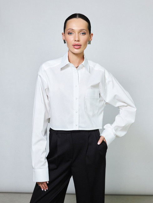 Рубашка белая укороченная