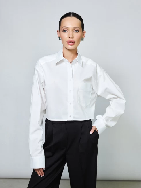 Рубашка белая укороченная