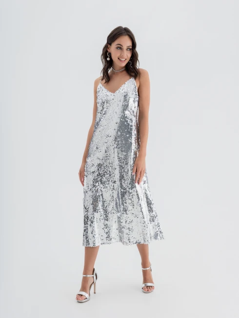 Платье-комбинация пайетки 