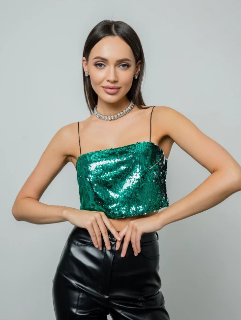 Кроп-топ пайетки