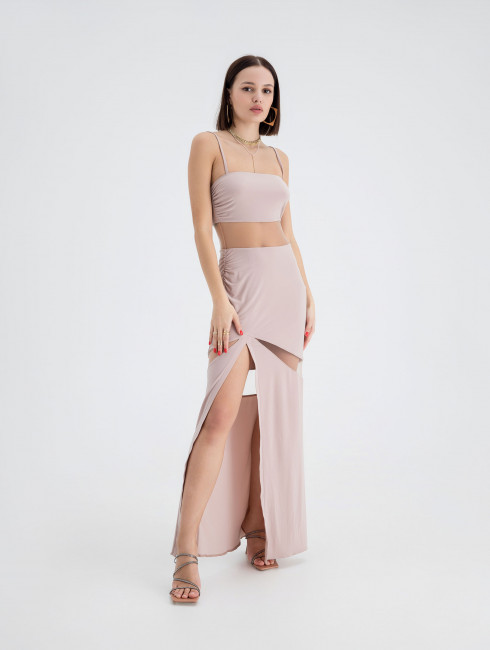 Платье с прозрачными вставками