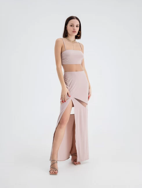 Платье с прозрачными вставками