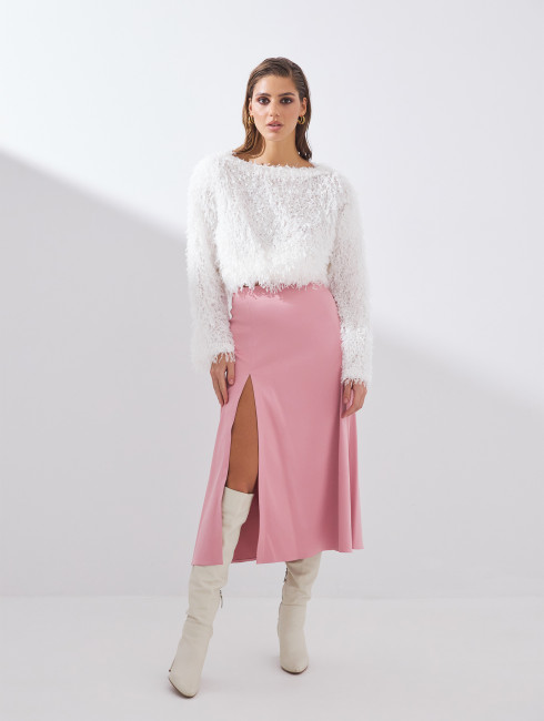  Юбка "Grace" атласная с разрезом 