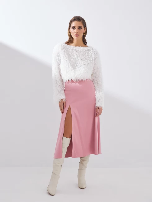  Юбка "Grace" атласная с разрезом 