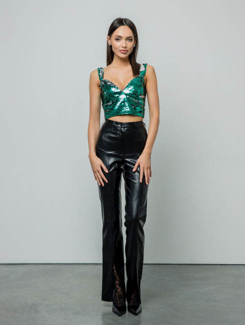 Топ "Анжелика" в пайетки на шнуровке 