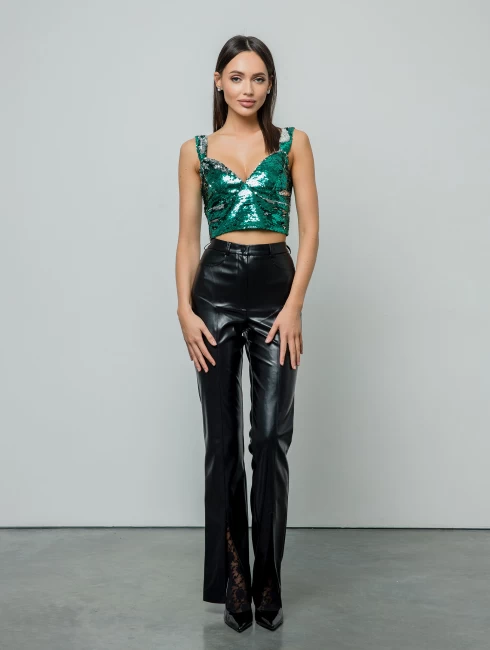 Топ "Анжелика" в пайетки на шнуровке 