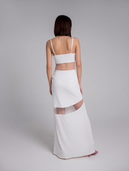 Платье с прозрачными вставками