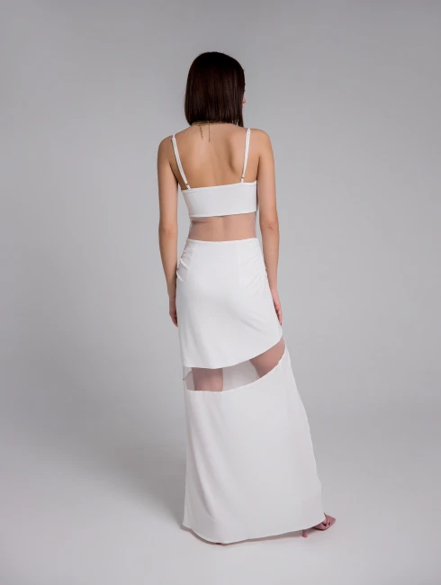 Платье с прозрачными вставками