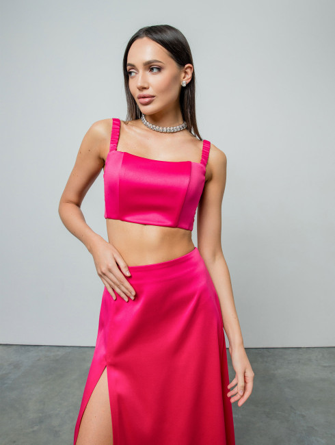 Юбка "Grace" атласная с разрезом