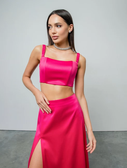 Юбка "Grace" атласная с разрезом