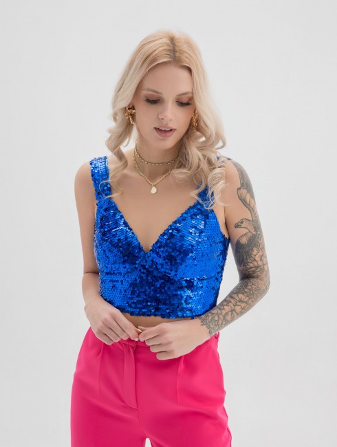 Топ "Анжелика" в пайетки на шнуровке  Топ "Анжелика" в пайетки на шнуровке