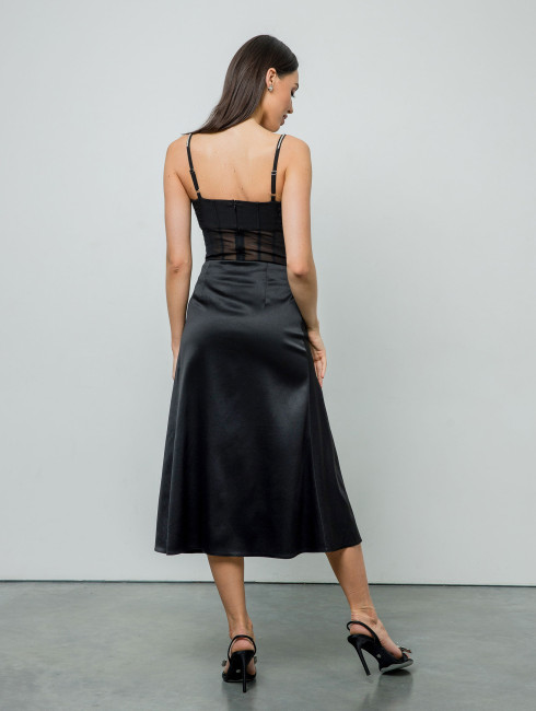 Юбка "Grace" атласная с разрезом