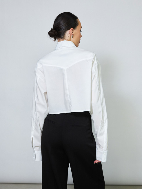 Рубашка белая укороченная
