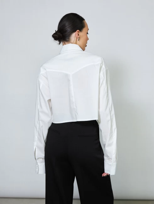 Рубашка белая укороченная