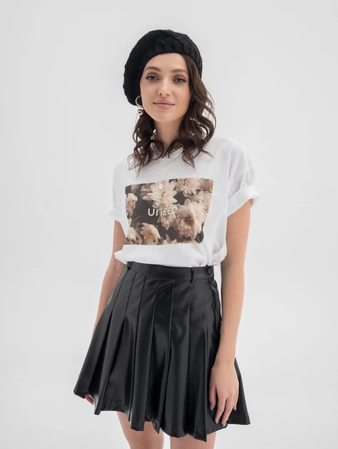 Юбка теннисная из эко-кожи 