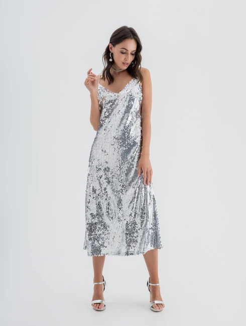 Платье-комбинация пайетки 