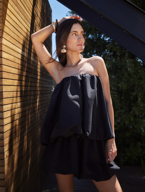  Юбка тюльпан черная