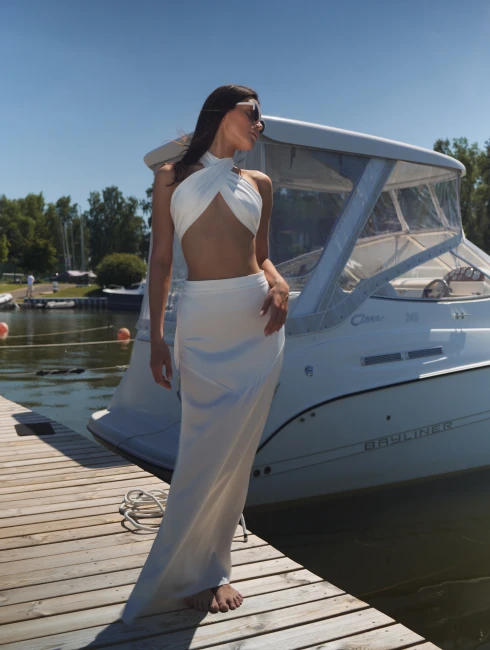 Юбка макси айвори