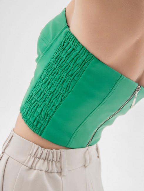 Топ кожаный с чашками Топ кожаный с чашками