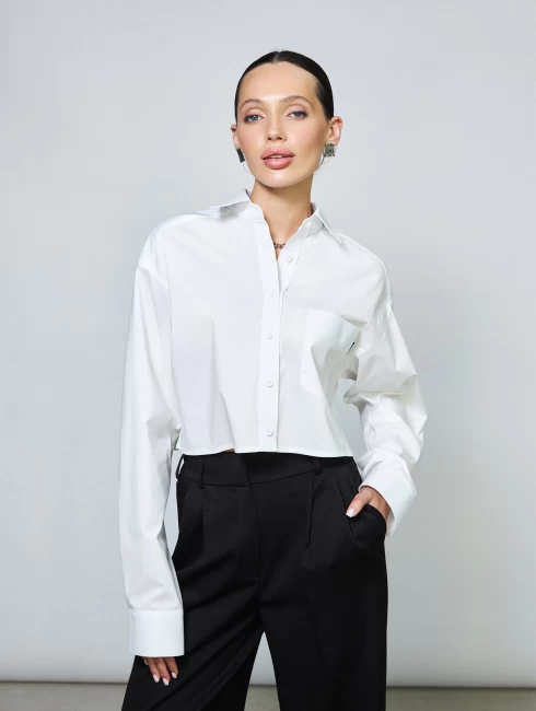 Рубашка белая укороченная