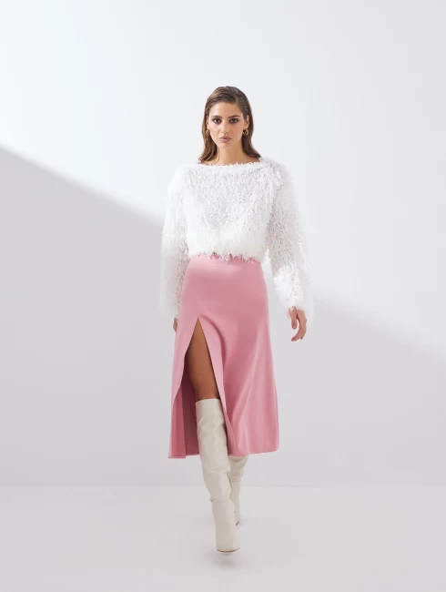  Юбка "Grace" атласная с разрезом 