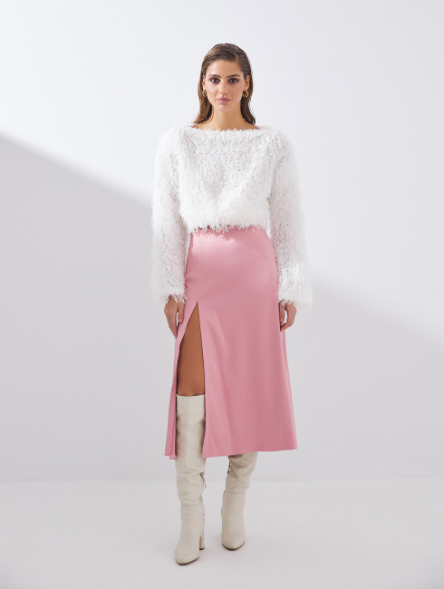  Юбка "Grace" атласная с разрезом 