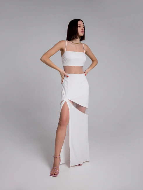 Платье с прозрачными вставками