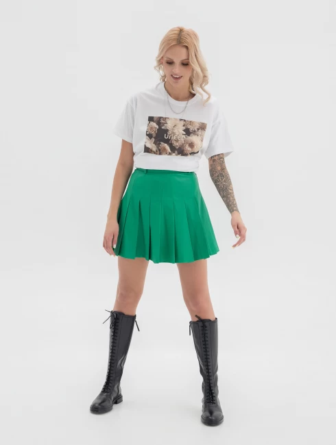 Юбка теннисная из эко-кожи 