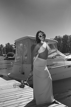 Топ-бандо атласный айвори