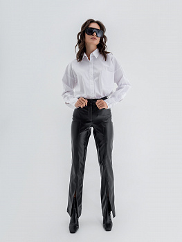 Брюки кожаные с разрезами  Брюки кожаные с разрезами