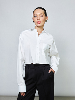 Рубашка белая укороченная