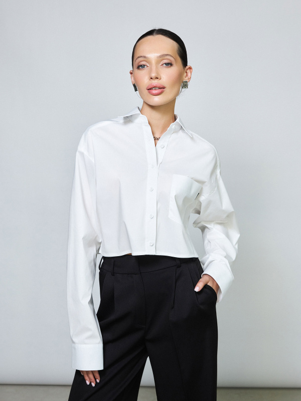 Рубашка белая укороченная