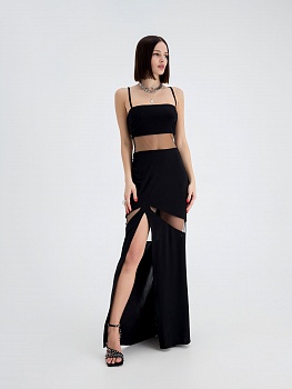 Платье с прозрачными вставками