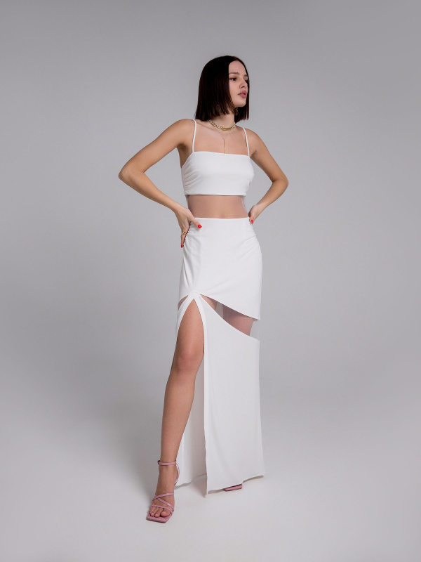 Платье с прозрачными вставками