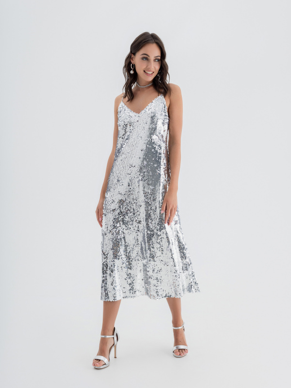 Платье-комбинация пайетки 