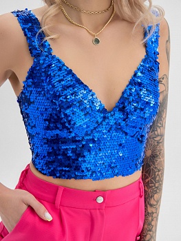 Топ "Анжелика" в пайетки на шнуровке 